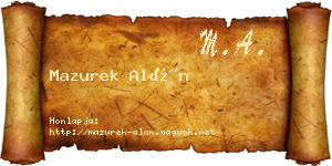 Mazurek Alán névjegykártya